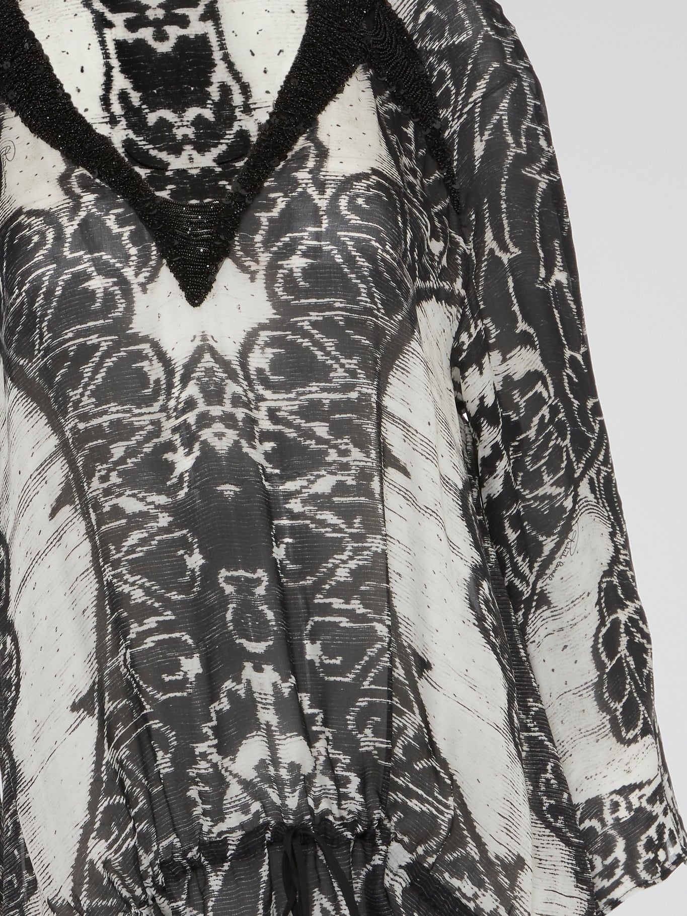 Shadow Mirage Embellished Sheer Kaftan