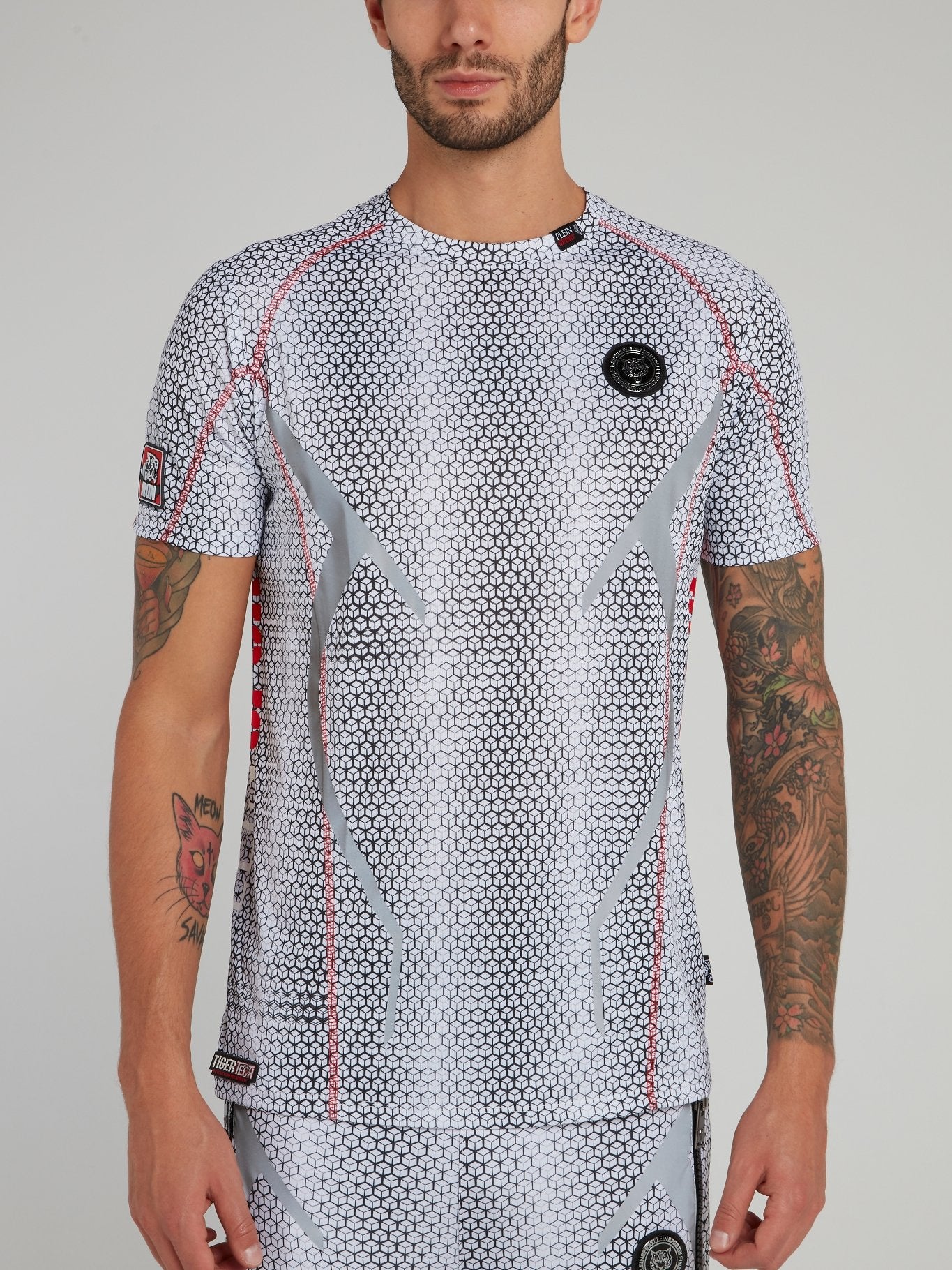 Белая футболка с принтом "черный куб" Emerick