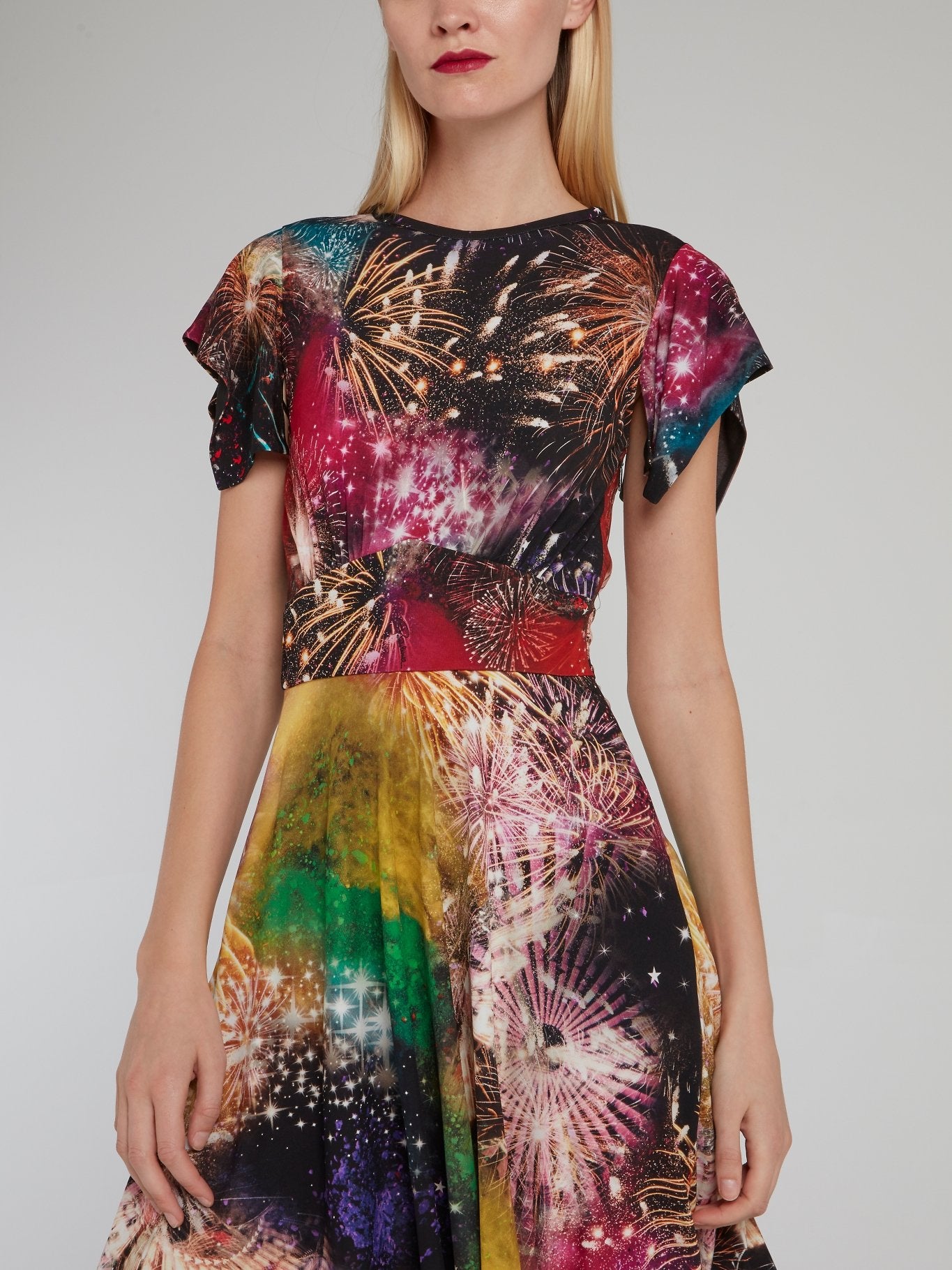 Платье-мини с принтом фейерверк
