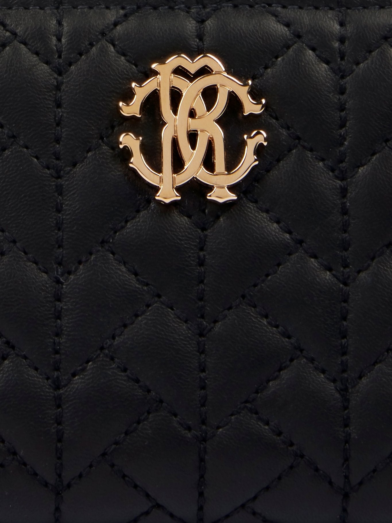 Черный стеганый кошелек из кожи наппа