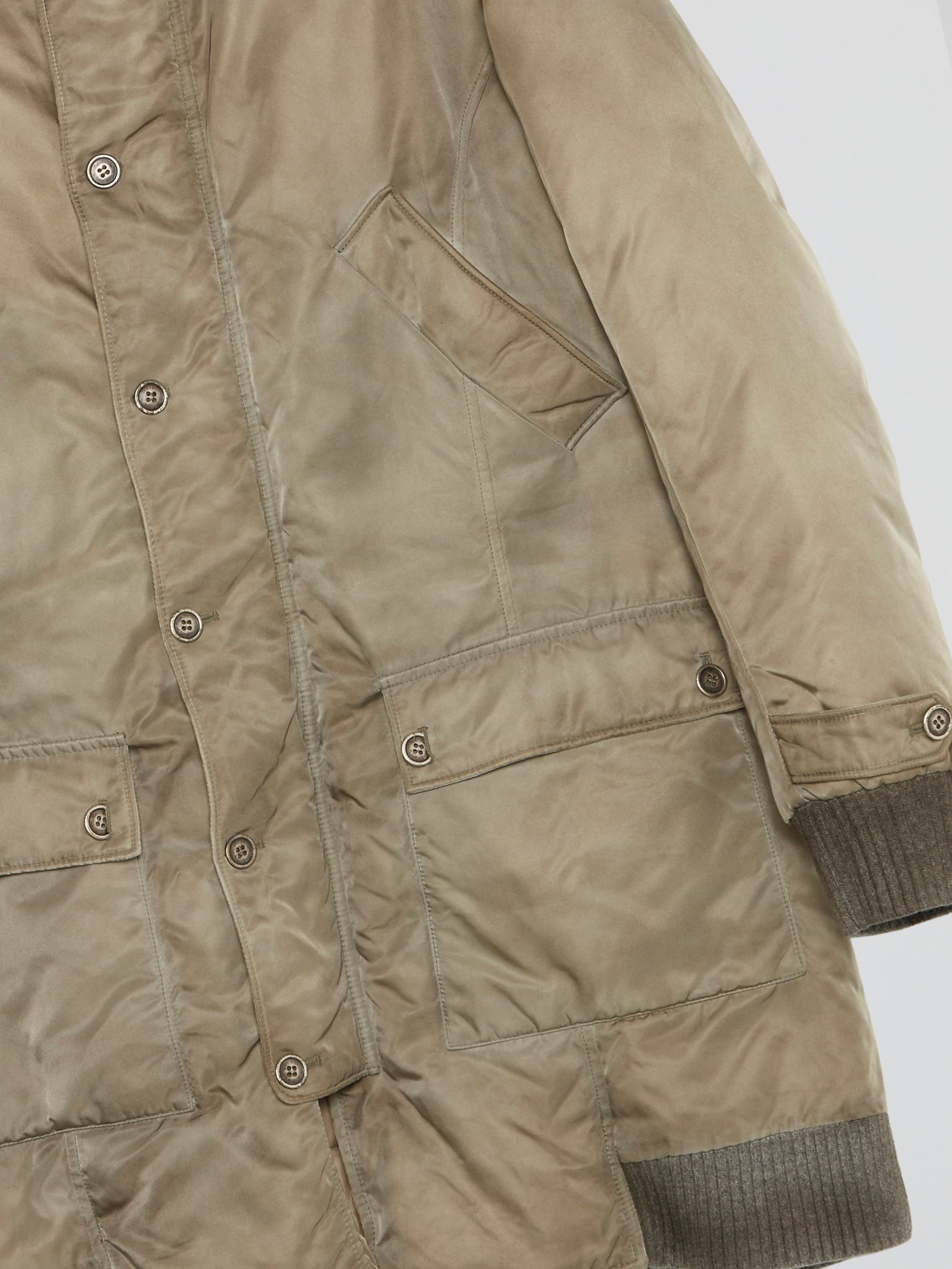 Ribbed Trim Parka