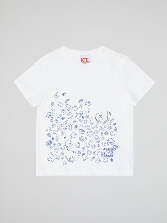 White Sketch Graphic Tee