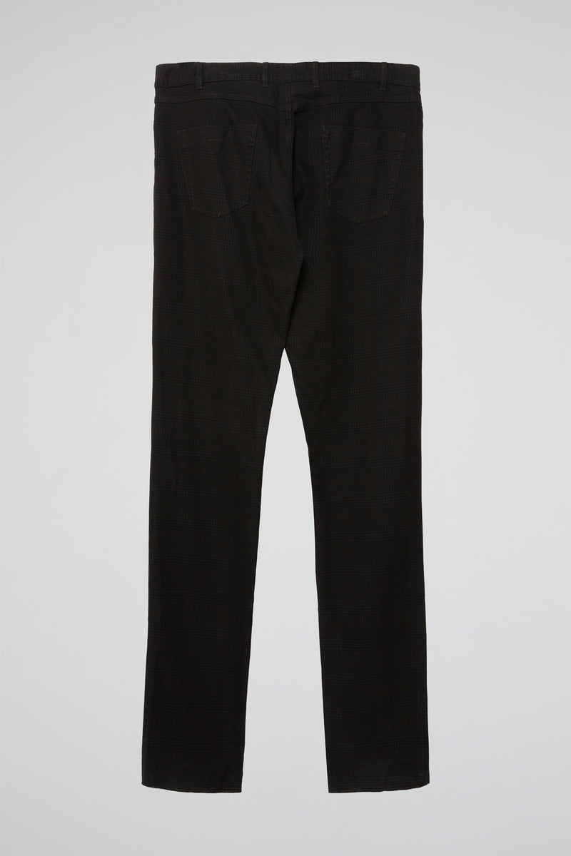 Black Windowpane Straight Cut Jeans