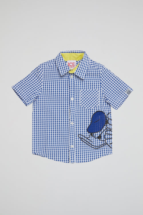 Blue Explorer Gingham Shirt with Donald Duck