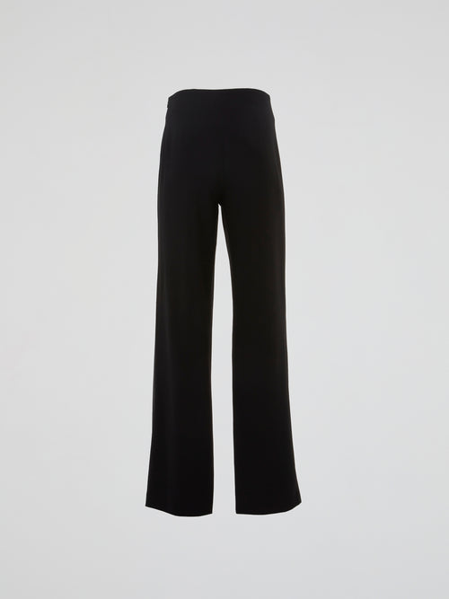 Black Tailored Wide-Leg Trousers