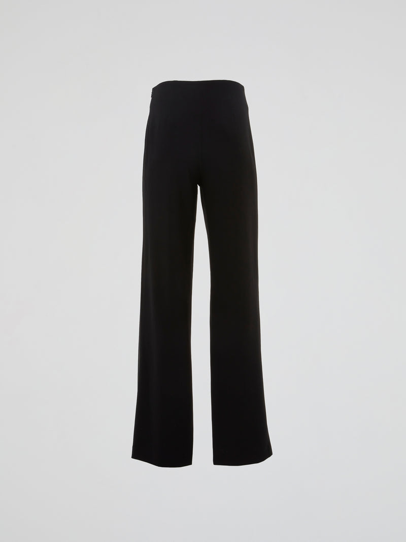 Black Tailored Wide-Leg Trousers