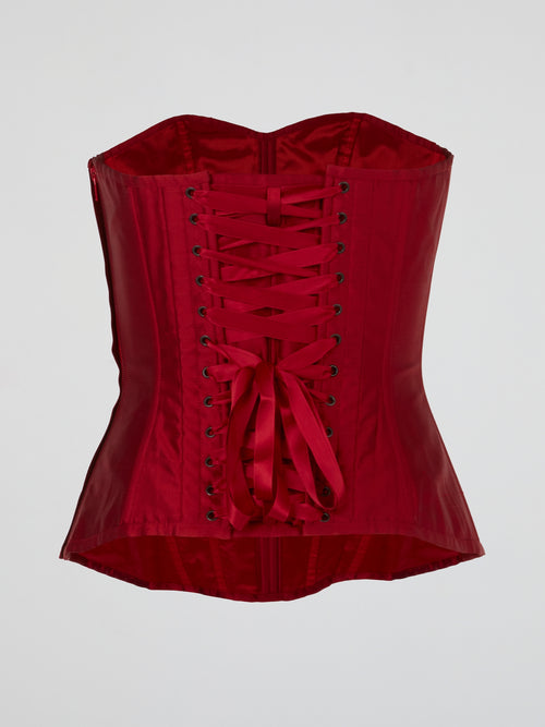 Red Scarlet Satin Bustier Corset