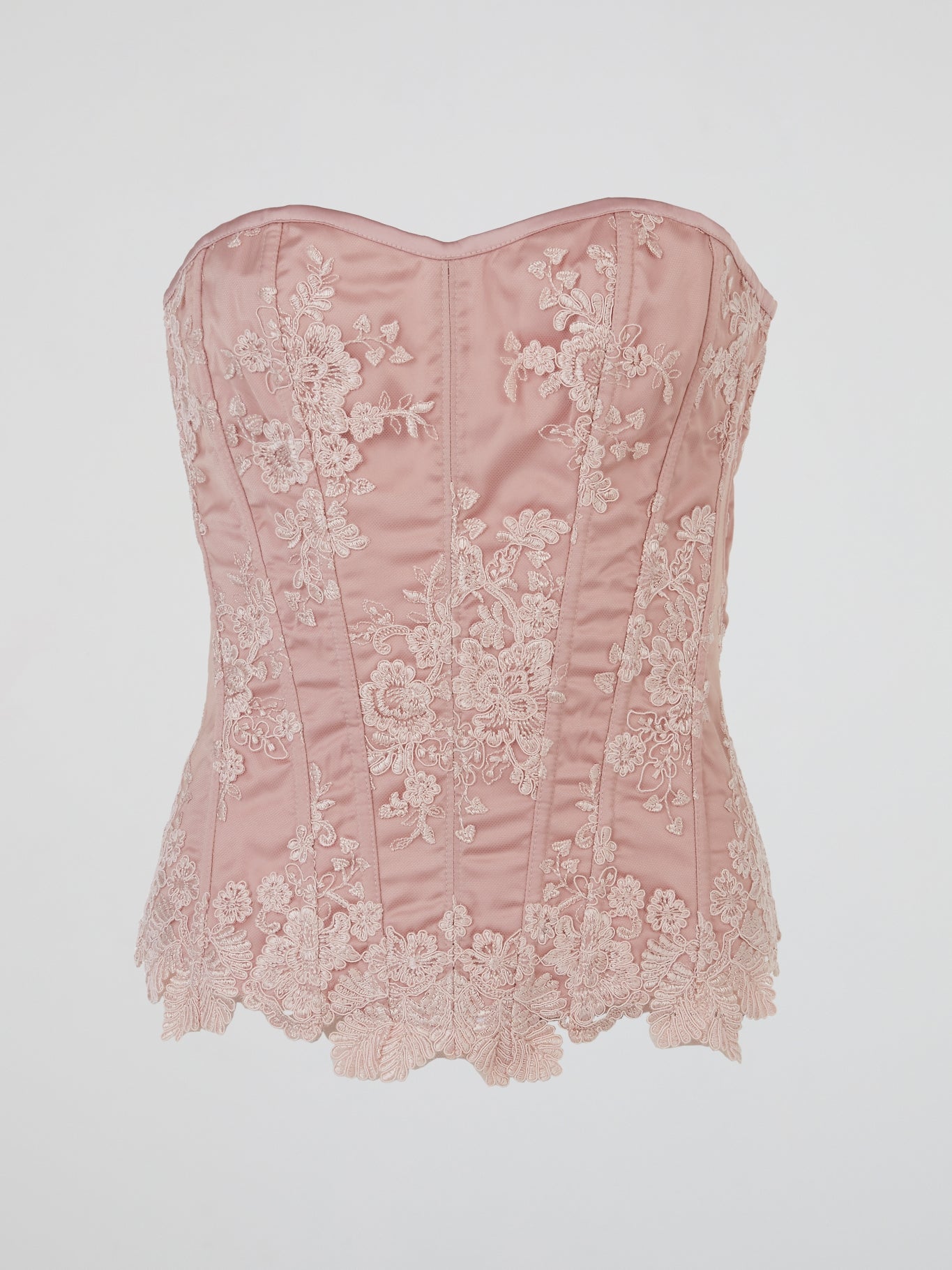 Pink Blush Embroidered Corset Top