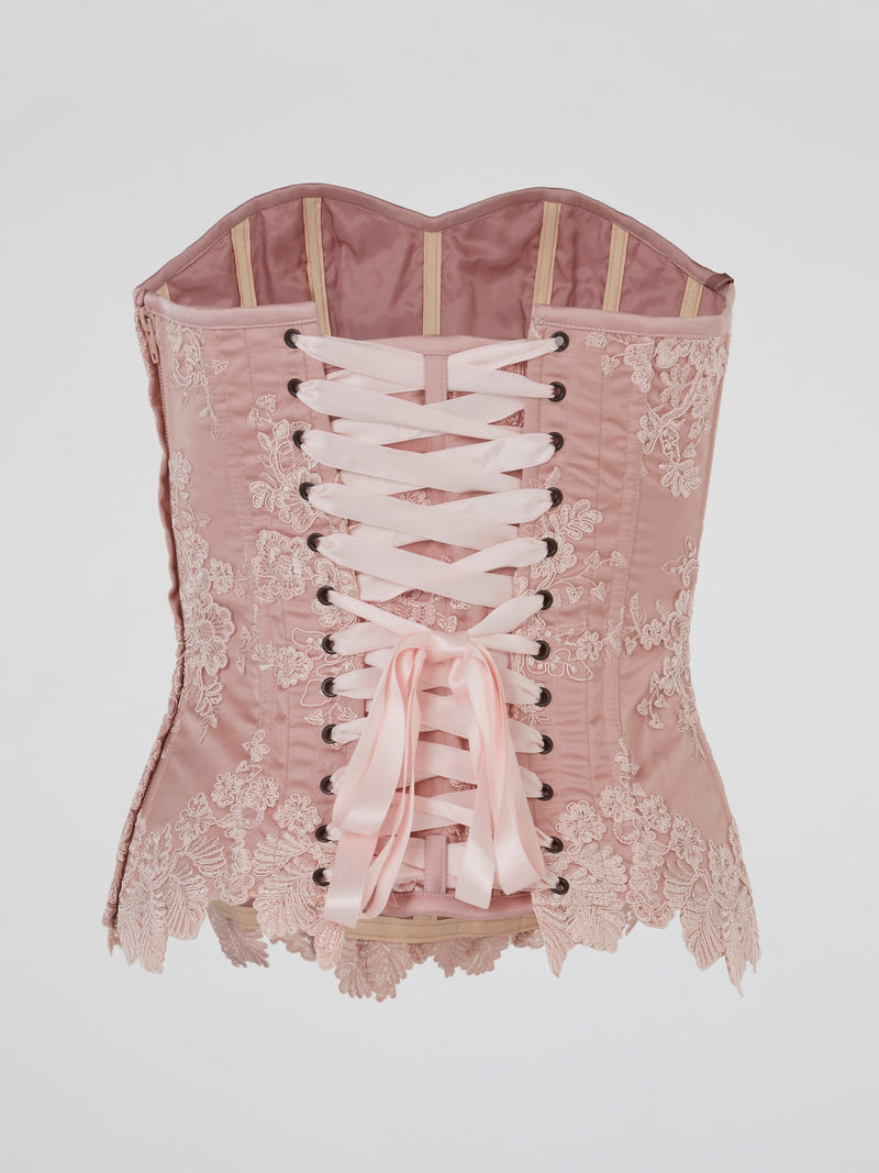 Pink Blush Embroidered Corset Top