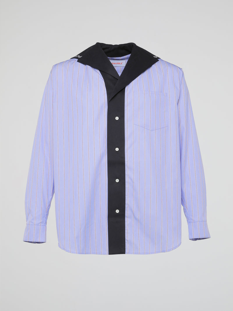 Blue Striped Poplin Sailor Shirt