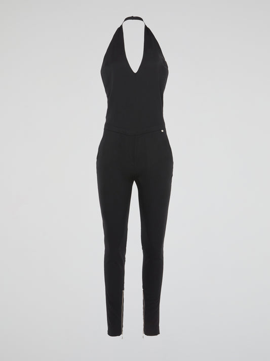 Black Sleek Halter Neck Jumpsuit