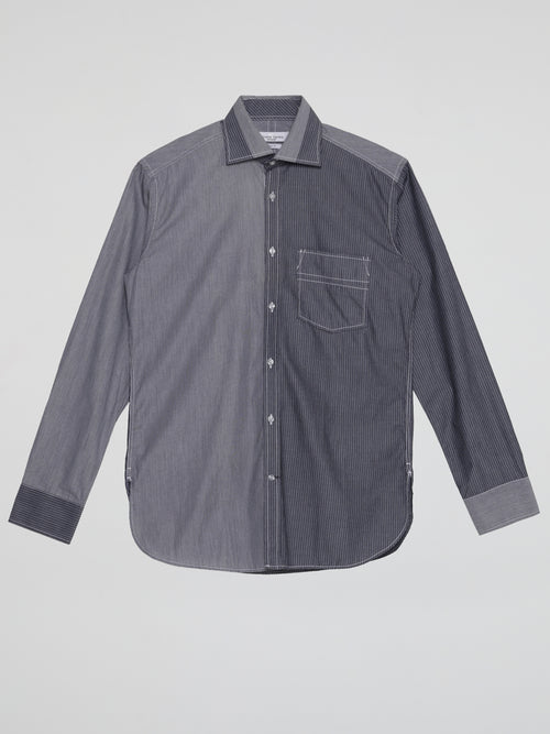 Grey Dual-Tone Pinstripe Shirt