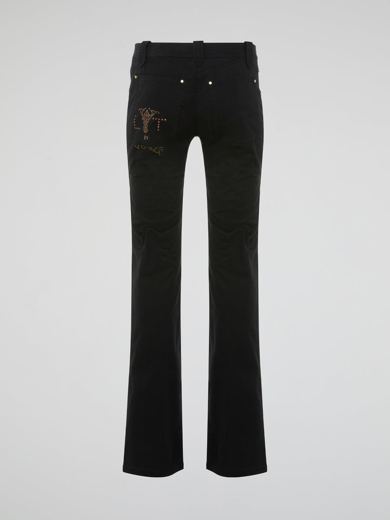 Step out in style with our Black Studded Straight Leg JeansLt By Voyage, featuring edgy studded detailing that will add a touch of rockstar glamour to any outfit. These jeans are made with a comfortable design and a flattering straight leg fit, making them perfect for both casual and dressed-up looks. Elevate your wardrobe with these unique, statement-making jeans that are sure to turn heads wherever you go.