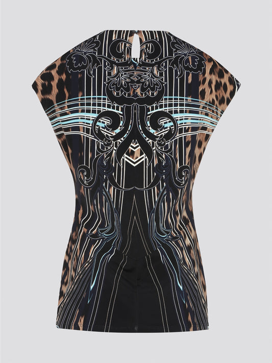 Indulge in pure luxury with the Roberto Cavalli Printed Cap Sleeve Top. Crafted with exquisite attention to detail, this top features a unique print that is bound to turn heads wherever you go. The cap sleeves add a touch of sophistication, making it the perfect statement piece for any fashion-forward individual.