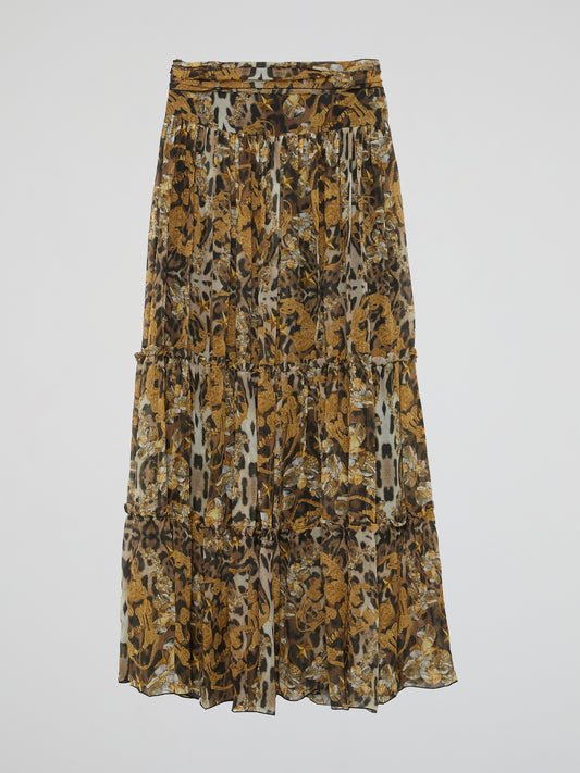 Leopard Brown Maxi Skirt