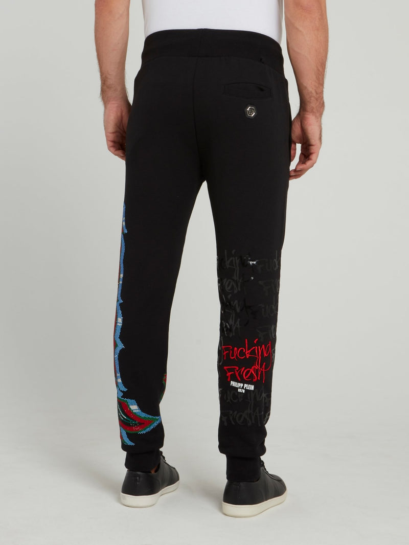 Black Graffiti Jogging Trousers