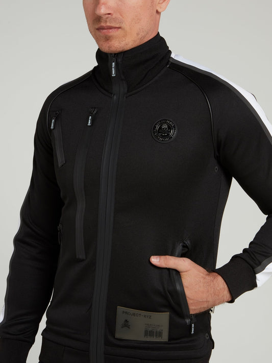 Черная спортивная куртка с молниями