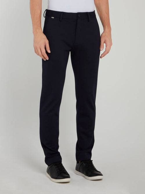 Navy Straight Fit Suit Trousers