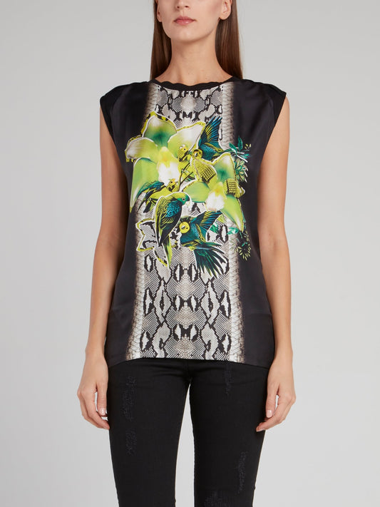 Flora and Fauna Printed Sleeveless Top