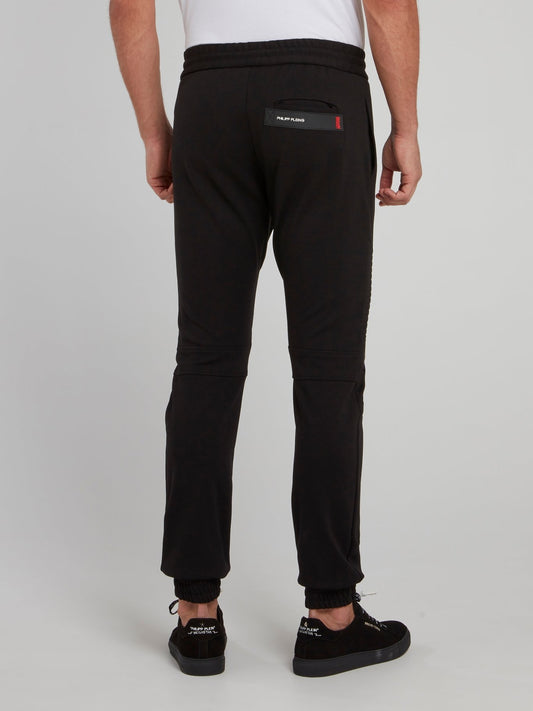 Black Drawstring Logo Track Pants