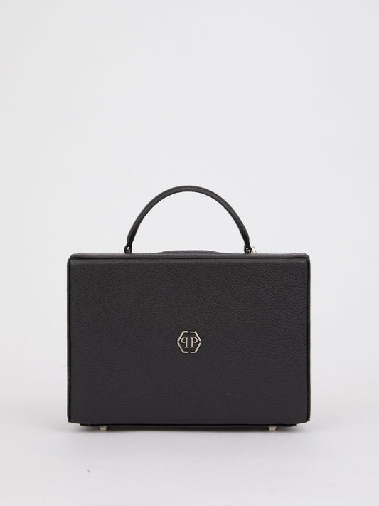 Черная сумка из текстурированной кожи