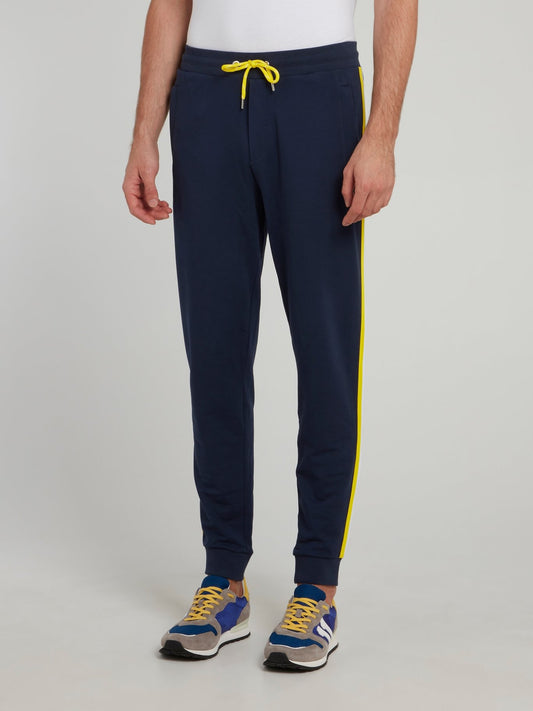 Navy Side Stripe Fleece Pants