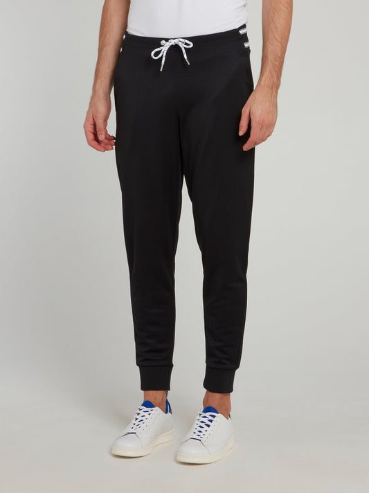 Black Striped Waistband Active Pants