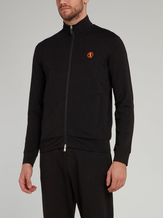 Black Sport Icon Zip Up Jacket