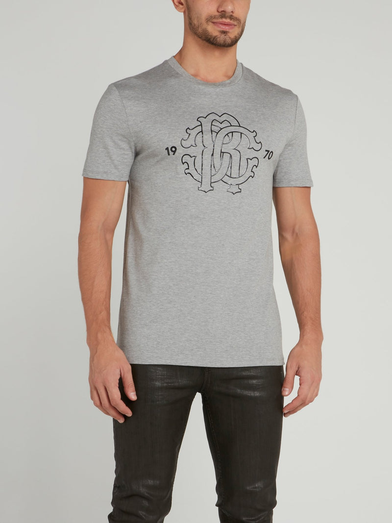 Grey Logo Knitted T-Shirt