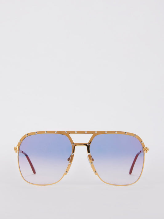 Royal Blue Two Tone Multi Flash Sunglasses