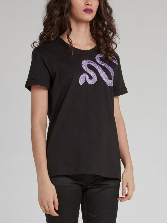 Black Snake Detail T-Shirt