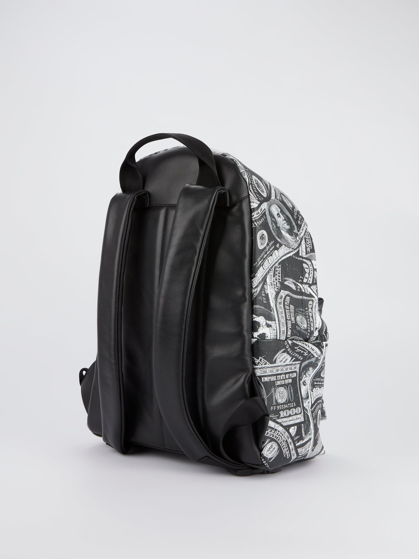 Черный рюкзак с принтом Dollar Skull