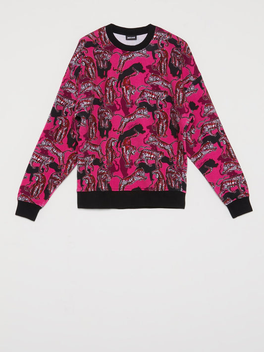 Pink Tiger Print Sweatshirt