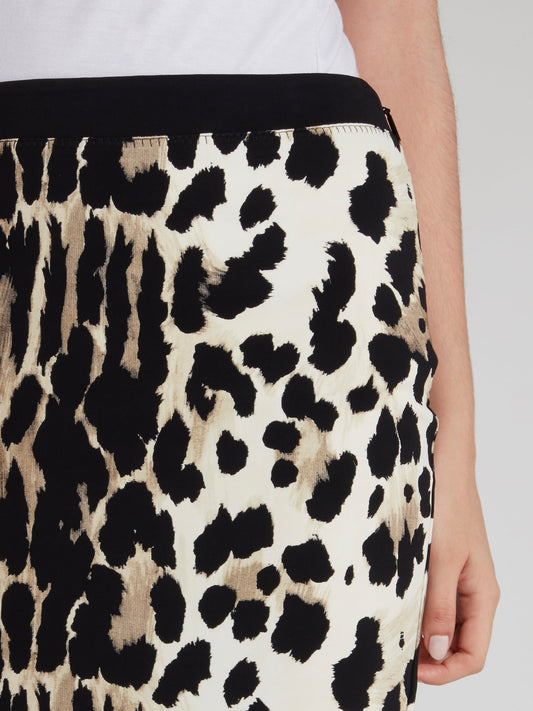 Leopard Print Trumpet Mini Skirt