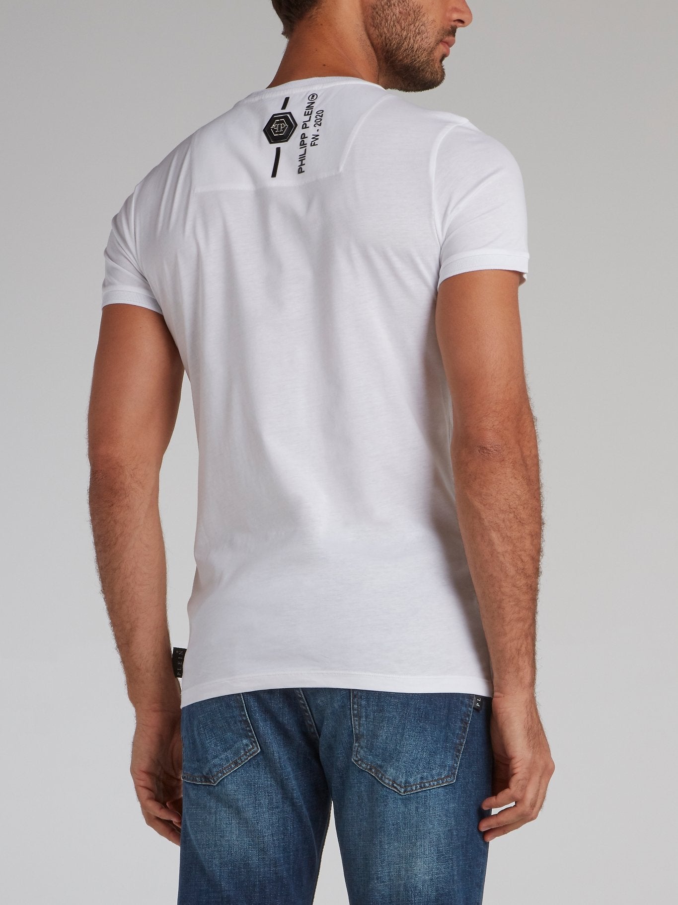 White Studded Statement T-Shirt