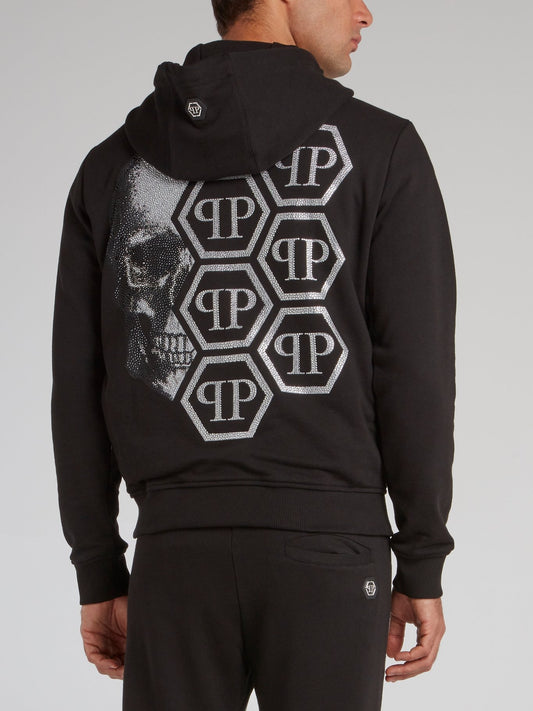 Black Monogram Skull Sweat Jacket