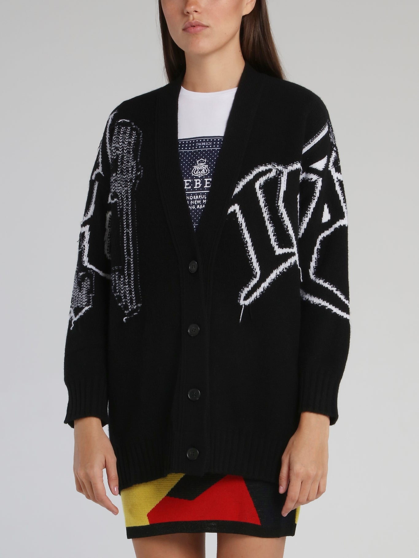 Mickey Mouse Black Contrast Cardigan