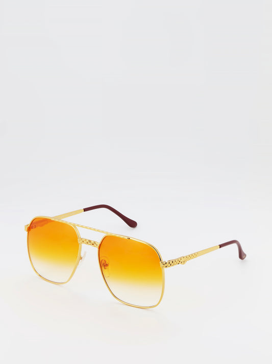 Orange Gradient Oversized Sunglasses