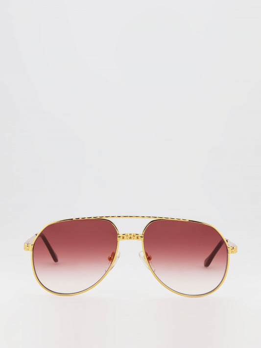 Burgundy Gradient Aviator Sunglasses