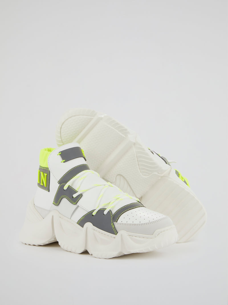 White Runner Monster 0.2 High Top Sneakers