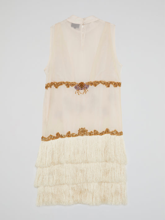 Beaded Tassel Hem Mini Dress