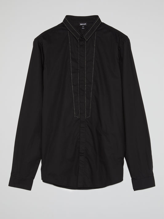 Black Studded Long Sleeve Shirt