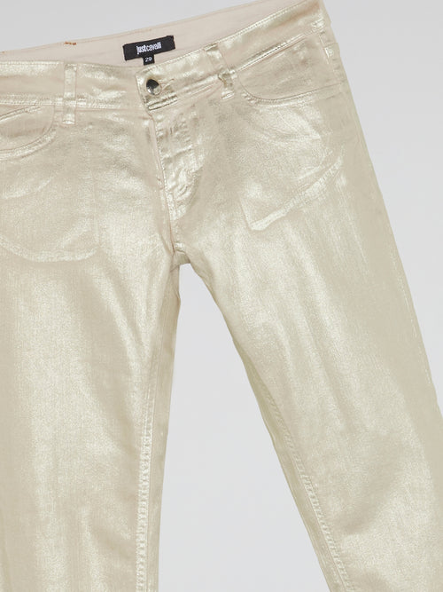White Glittered Pants