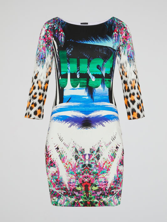 Tropical Print Mini Dress