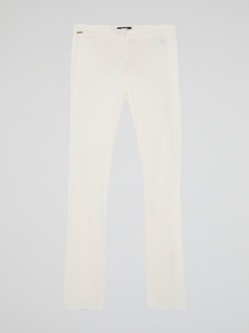 White Slim Fit Trousers