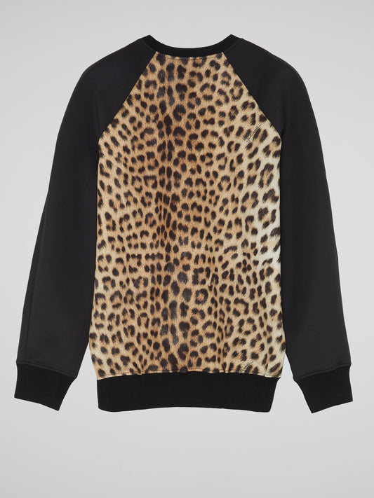 Leopard Print Raglan Sweatshirt