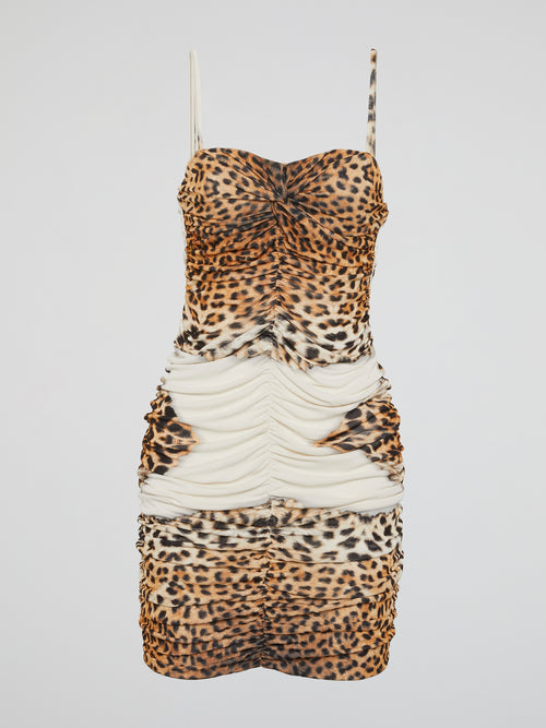 Leopard Print Ruched Dress