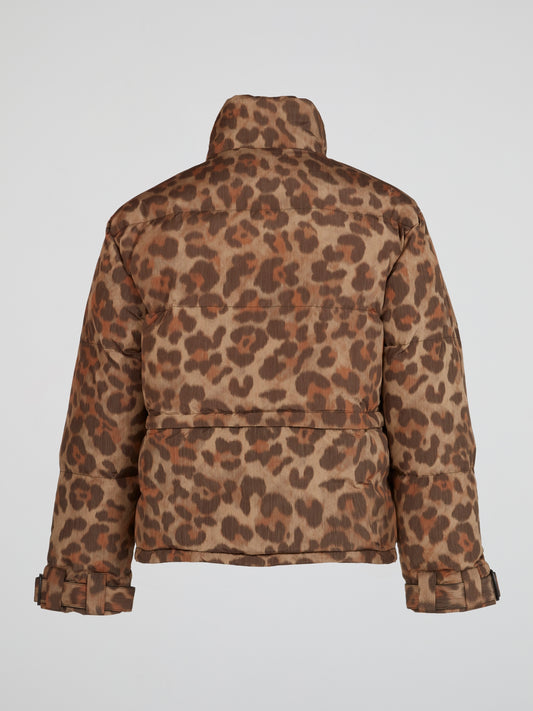 Leopard Print Puffer Jacket