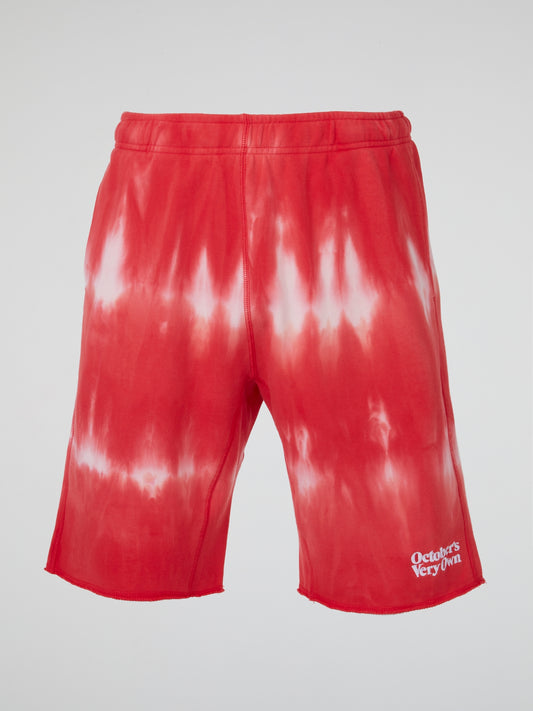 Red Marble Tie Dye Shorts