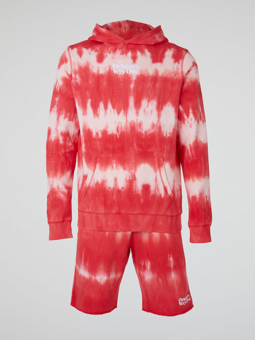 Red Marble Tie Dye Hoodie